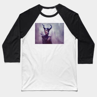 Maleficent inspired water colour Baseball T-Shirt